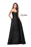 Picture of: Strapless A-line Prom Dress with Cape Skirt and Pockets in Black, Style: 25738, Detail Picture 2