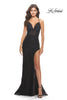 Picture of: Rhinestone Lace Embellished Prom Dress with High Side Slit in Black, Style: 31288, Detail Picture 2