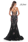 Picture of: Mermaid Dress with Multi Color Sequin Lace Applique in Black, Style: 32246, Detail Picture 2
