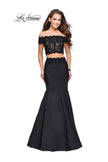 Picture of: Mikado Two Piece Prom Dress with Lace and Beading in Black, Style: 25583, Detail Picture 3