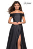 Picture of: Long Off The Shoulder Gown with Pockets in Black, Style: 27005, Detail Picture 3