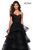Picture of: Floor Length Strapless Tulle Ball Gown in Black, Style: 27249, Detail Picture 3