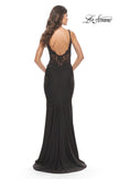Picture of: Rhinestone Jersey Dress with Sheer Lace Back in Black, Style: 31341, Detail Picture 3