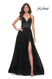 Picture of: A-Line Prom Dress with Illusion Ruched Bodice in Black, Style: 31457, Detail Picture 3