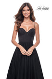 Picture of: Tulle A-Line Gown with Satin Bustier Top in Black, Style: 32065, Detail Picture 3