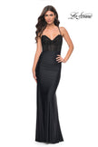Picture of: Prom Dress with Fitted Bustier Rhinestone Top in Black, Style: 32260, Detail Picture 3