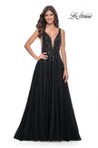 Picture of: A-Line Rhinestone and Beaded Embellished Prom Dress in Black, Style: 32345, Detail Picture 3