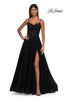 Picture of: Lace and Tulle A-line Prom Dress with High Slit in Black , Style: 32646, Detail Picture 3