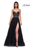 Picture of: Tulle A-line Prom Dress with Rhinestone Detail on Corset Top in Black , Style 32675, Detail Picture 3