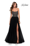Picture of: Long Tulle Prom Dress with Beaded Bodice in Black, Style: 28535, Detail Picture 4