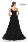 Picture of: One Shoulder A-Line Tulle Gown with Sheer Bodice in Black, Style: 31069, Detail Picture 4