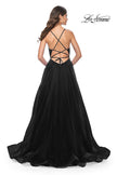 Picture of: A-Line Prom Dress with Illusion Ruched Bodice in Black, Style: 31457, Detail Picture 4