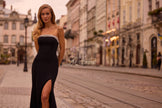 Picture of: Strapless Jersey Gown with Stunning Rhinestone Neckline in Black , Style: 32891, Detail Picture 4, Landscape