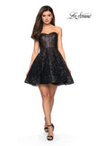 Picture of: Short Prom Dress with Sequins and A-Line Skirt in Black, Style: 27517, Detail Picture 5
