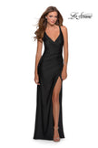 Picture of: Jersey Prom Dress with Side Ruched Gathering in Black, Style: 28289, Detail Picture 5