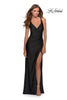 Picture of: Jersey Prom Dress with Side Ruched Gathering in Black, Style: 28289, Detail Picture 5