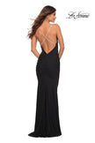 Picture of: Rhinestone Strap Net Jersey Dress with Ruching in Black, Detail Picture 5