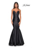 Picture of: Satin Mermaid Prom Gown with Corset Top in Black, Style: 32269, Detail Picture 5