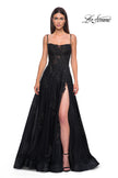 Picture of: Gorgeous A-line Tulle Gown with Beaded Floral Applique in Black , Style 32781, Detail Picture 5