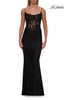 Picture of: Lace Corset Gown with Sheer Bodice and Rhinestones in Black, Style: 33774, Detail Picture 5