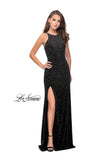 Picture of: Sparkling Velvet Prom Dress with Rhinestone Beading in Black, Style: 25679, Detail Picture 6