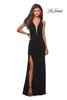 Picture of: Plunging Neckline Prom Dress with Criss Cross Back in Black, Style: 27082, Detail Picture 6