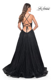 Picture of: A-Line Prom Dress with Sequin Lining and Illusion Top in Black, Style: 31986, Detail Picture 6