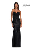 Picture of: Strapless Satin Dress with Lace Top and Sweetheart Neckline in Black, Style: 32582, Detail Picture 6