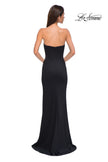 Picture of: Chic Jersey Evening Dress with V Neckline in Black , Style 32784, Detail Picture 6
