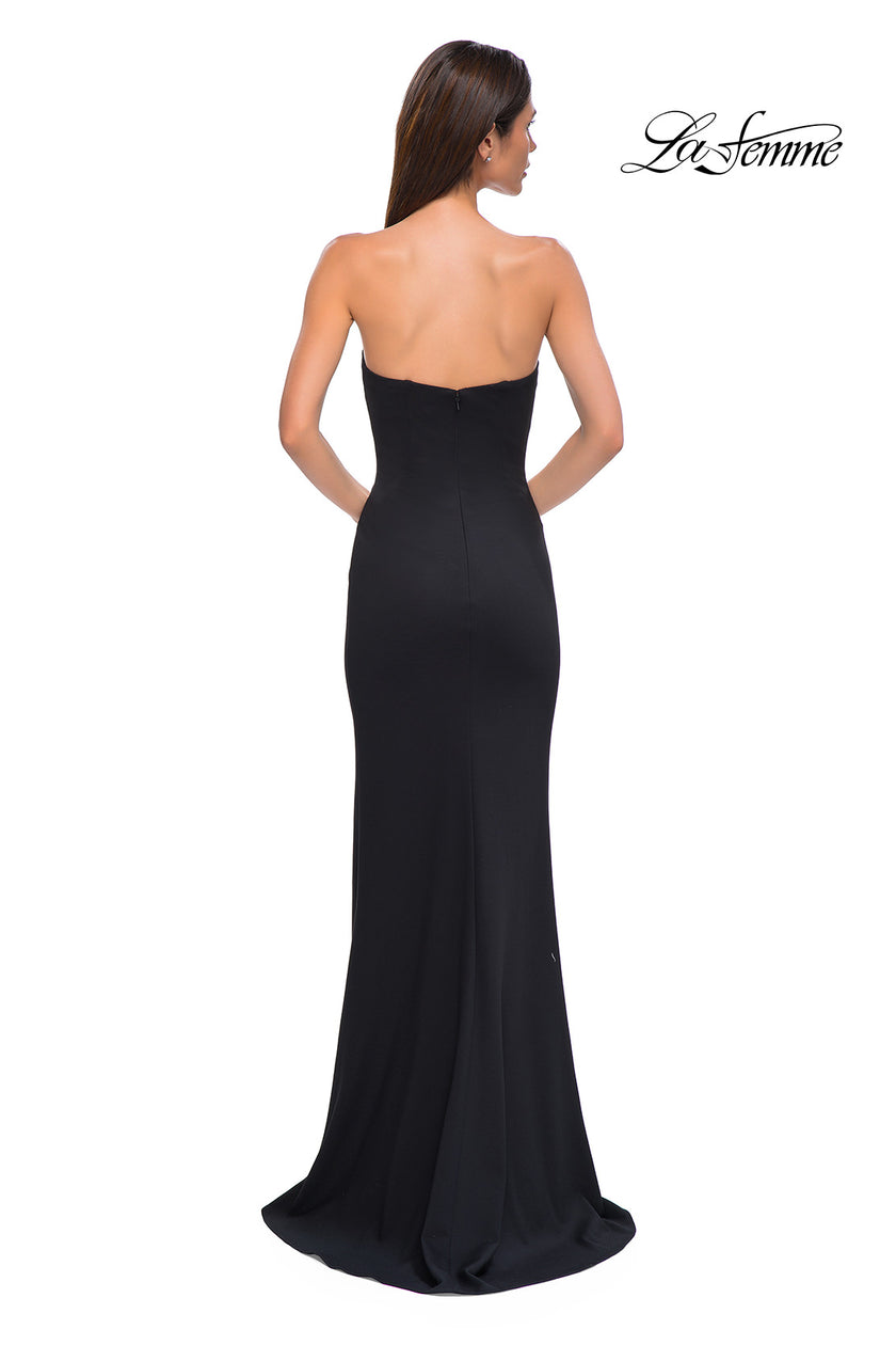 Picture of: Chic Jersey Evening Dress with V Neckline in Black , Style 32784, Detail Picture 6