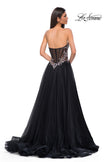 Picture of: A-line Tulle Prom Dress with Stunning Floral Beaded Design in Black , Style 32862, Detail Picture 6