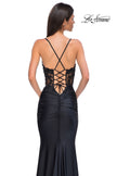 Picture of: Lovely Ruched Jersey Dress with Sequin Lace Beaded Bodice in Black , Style 32920, Detail Picture 6