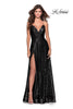 Picture of: Sequin A-line Prom Dress with Slit and Pockets in Black, Style: 28276, Detail Picture 7