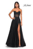 Picture of: A-Line Tulle Ballgown with Lace Illusion Bodice in Black, Style: 32313, Detail Picture 3