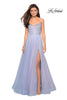Picture of: Rhinestone Bodice Tulle Prom Dress with Cutout Back in Blue/Pink, Style: 27636, Main Picture