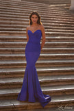 Picture of: Simple Jersey Mermaid Prom Dress with Structured Hem in Blue, Style: 32289, Main Picture