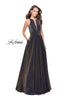 Picture of: Long Sparkling Prom Dress with High Neck and Cut Outs in Blue Gold, Style: 26073, Detail Picture 1