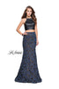 Picture of: Two Piece Mermaid Prom Dress with Vegan Leather Top in Blue Multi, Style: 25602, Main Picture