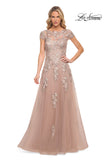 Picture of: Gorgeous Lace and Tulle Gown with Full Skirt and Sleeves in Pink, Style: 29829, Main Picture