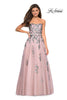 Picture of: Blush Ball Gown with Cascading Floral Appliques in Blush, Style: 27816, Main Picture