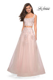 Picture of: Two Piece Floor Length Prom Dress with Lace Detail in Blush, Style: 27489, Detail Picture 8