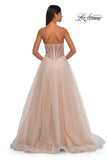 Picture of: Tulle A-line Prom Dress with Beautiful Rhinestone Side Detail in Blush, Style: 32767, Detail Picture 10