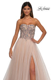 Picture of: A-line Tulle Prom Dress with Stunning Floral Beaded Design in Blush, Style: 32862, Detail Picture 11