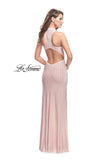 Picture of: Form Fitting Prom Dress with Rhinestones and Racer Back in Blush, Style: 25967, Back Picture