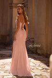 Picture of: Pastel Prom Dress with Metallic Fabric and Lace Up Back in Blush , Style: 32964, Back Picture