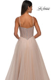 Picture of: Tulle A-line Prom Dress with Rhinestone Detail on Corset Top in Blush, Style: 32675, Detail Picture 18