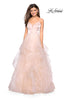 Picture of: Cascading Tulle Gown with Satin Top and V Back in Blush, Style: 27502, Detail Picture 2