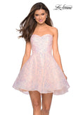 Picture of: Short Prom Dress with Sequins and A-Line Skirt in Blush, Style: 27517, Detail Picture 1