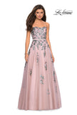 Picture of: Blush Ball Gown with Cascading Floral Appliques in Blush, Style: 27816, Detail Picture 1