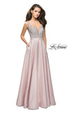 Picture of: Long Mikado Prom Dress with Beaded Bodice in Blush, Style: 26203, Detail Picture 2